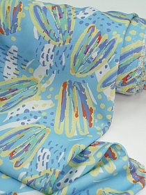 Штапель "Яркая фантазия" цв.небесно-голубой, ш.1.45м, вискоза-100%, 105гр/м.кв