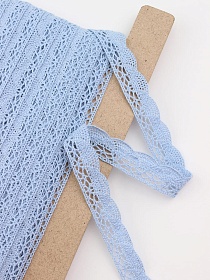 Кружево цв.голубой, ш.19мм, хлопок-90%, п/э-10%