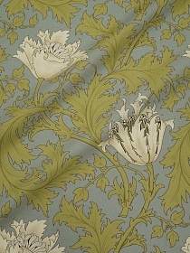 Перкаль Премиум Цифр.печать "Аллана" (крупный рис.) цв.св.серо-зеленый, ш.1.45м, хл-100%