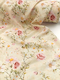 Штапель "Весеннее обновление" цв.шампань, ш.1.45м, вискоза-100%, 95гр/м.кв