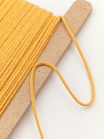 Шнур цв.желто-горчичный, 3мм, хлопок-100%