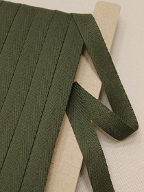Лента киперная цв.темно-зеленый хаки-2, ш.17мм, хлопок-100%