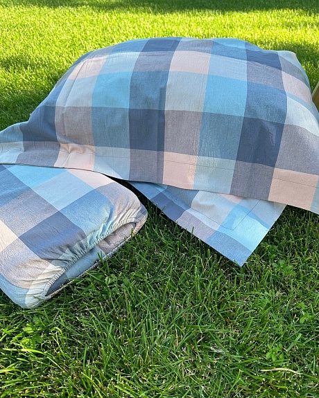 Комплекты постельного белья из вареного хлопка "Клетка"*