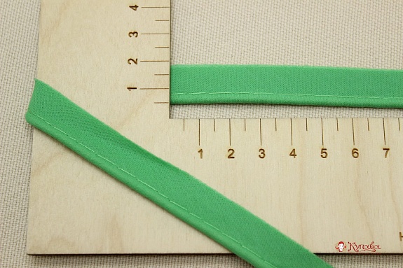 Кант отделочный цв.светло-зеленый, ш.15мм/3мм, хлопок-100%
