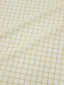 Вареный (стираный) хлопок "Желтая клетка (1.7*1.7см) на молочном", ш.2.5м, хл-100%, 115гр/м.кв
