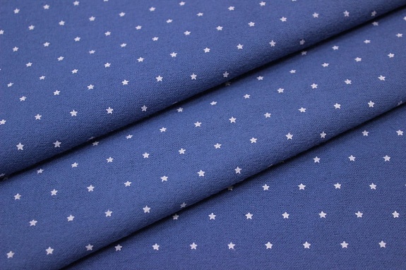 Теплый хлопок "Мелкие звезды" цв.винтажный джинсовый, ш.1.52м, хлопок-100%, 150гр/м.кв