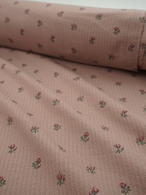 Теплый хлопок "Маленькие розочки" цв.нуга, СОРТ2, ш.1.5м, хлопок-100%, 160гр/м.кв