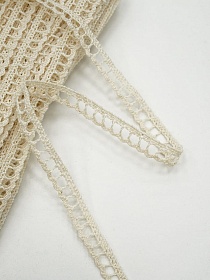 Кружево цв.суровый, ш.08мм, хлопок-100%,10м, рис.092/3