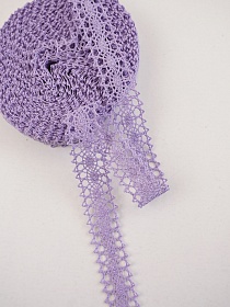 Кружево цв.сиреневый, ш.19мм, хлопок-90%, п/э-10%, 10м, рис.047/27