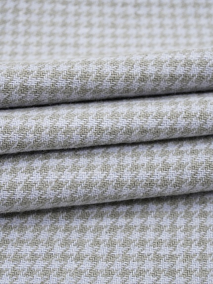 Лен костюмный с эф.мятости "Гусиная лапка" цв.св.голубой/серый, ш.1.45м, лен-100%, 350гр/м.кв