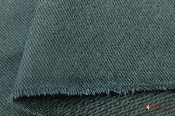 Джинс с ворсом цв.Темный серо-зеленый флер, ш.1.5м, хлопок-100%, 330гр/м.кв