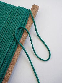 Шнур цв.изумруд, 5мм, хлопок-100%