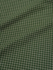 Мерный лоскут (ткань в отрезах) Пестрядь "Средняя двухцветная клетка" цв.морской водоросли, ш.1.45м, хлопок-95%, п/э-5%, 125гр/м.кв