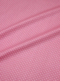 Сатин "Белое пшено на розово-коралловом", СОРТ2, ш.1.60м, хлопок-100%, 110гр/м.кв