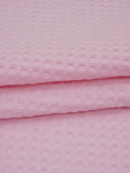 Вафельное премиум-полотно "Italy" цв.Нежно-розовый,  ш.1.5м, хлопок-100%, 240гр/м.кв