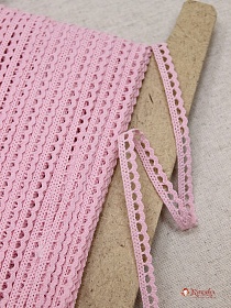 Кружево цв.нежно-розовый, ш.08мм, хлопок-90%, п/э-10%, рис.092/11