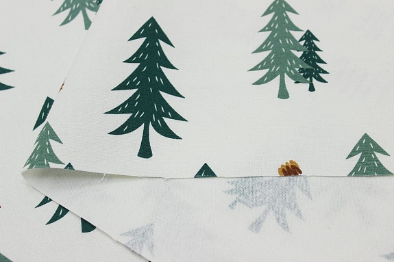 Интерьерный хлопок "Скандинавский лес", ш.1.5м, хл-100%, 230гр/м.кв, раппорт 49см