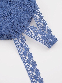Кружево цв.джинсовый с фиолетовым оттенком, ш.20мм, хлопок-90%, п/э-10%, 10м, рис.15/21