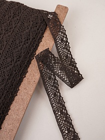 Кружево цв.темный шоколад, 30мм, хлопок-90%, п/э-10%, рис.111/10