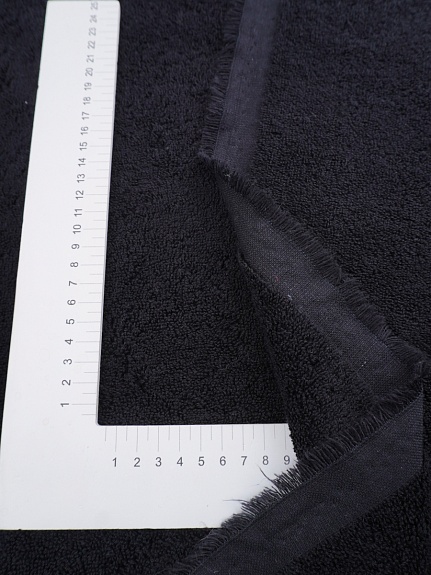 Махровая ткань Люкс цв.Черный, ш.1.55м, хлопок-100%, 550гр/м.кв