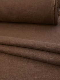 Лен костюмный с эффектом мятости цв.Шоколадно-коричневый, ш.1.45м, лен-100%, 190гр/м.кв