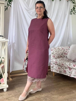 Платье без рукавов из костюмного льна