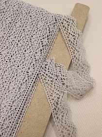 Кружево цв.св.серо-бежевый, ш.32мм, хлопок-90%, п/э-10%,рис.031/5