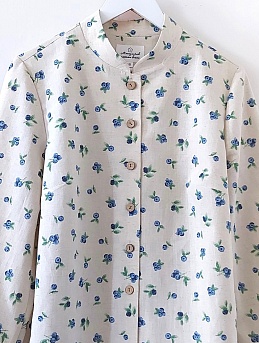 Рубашка из полульна "Черника - ягоды"