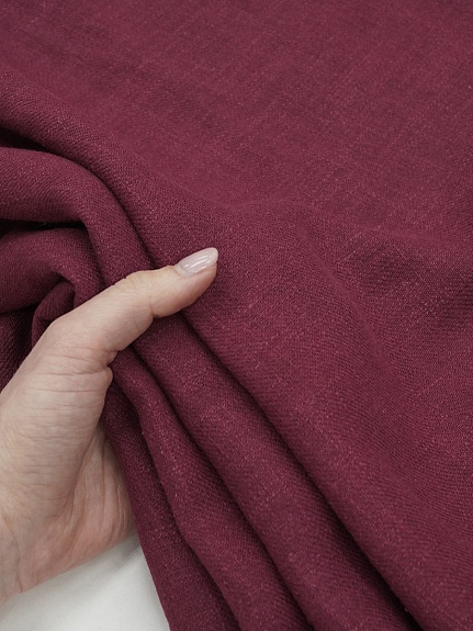 Крапива Рами (Ramie)-диагональ, цв.Бордово-вишневый, ш.1.4м, крапива-100%, 240гр/м.кв