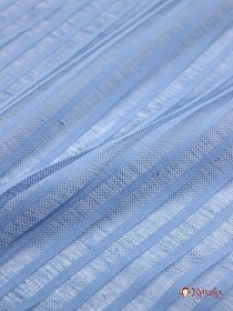 Лен декоративный "Сетка в узкую полоску" цв.сине-голубой винтаж, ш.2.6м, лен-44%, хл-56%, 105гр/м.кв