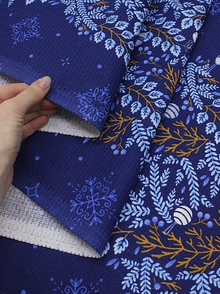 Вафельное полотно "Деревушка на опушке", ш.1.50м, хлопок-100%, 171гр/м.кв