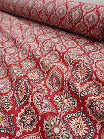 Импорт. хлопок "Восточные арабески" цв.красный, ш.1.45м, хлопок-100%, 100гр/м.кв