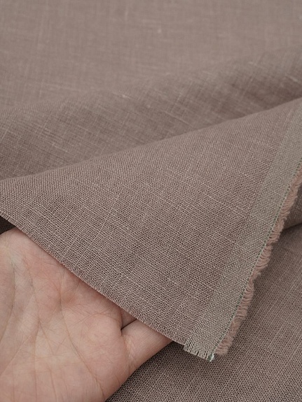 Лен костюмный с эффектом мятости цв.Какао, ш.1.45м, лен-100%, 190гр/м.кв