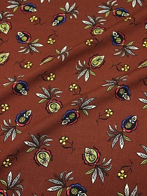 Штапель "Ямина" цв.коричнево-каштановый, ш.1.45м, вискоза-100%, 100гр/м.кв