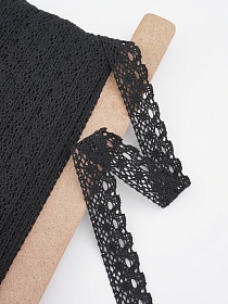 Кружево цв.черный, ш.25мм, хлопок-90%, п/э-10%, рис.117/26