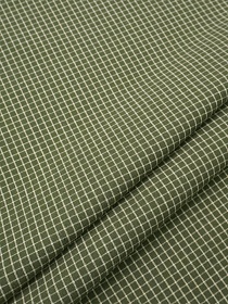Пестрядь "Средняя клетка на темном хаки", ш.1.45м, хлопок-95%, п/э-5%, 140гр/м.кв