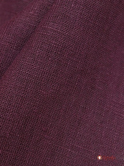 Лен костюмный цв.Темный вишнево-лиловый, ш.1.5м, лен-100%, 190гр/м.кв