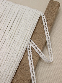 Кружево цв.ванильный, ш.08мм, хлопок-90%, п/э-10%, рис.092/2