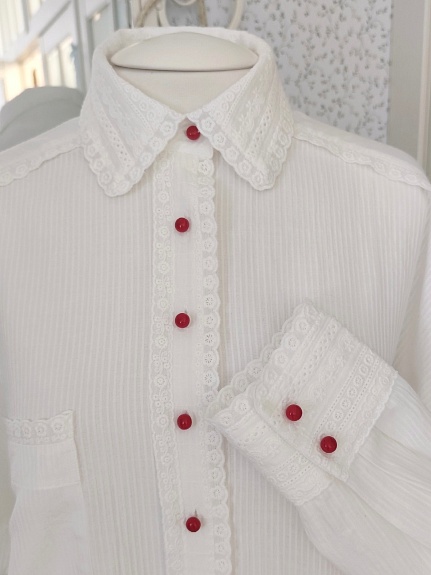 Рубашка из фактурного хлопка "Полоски"