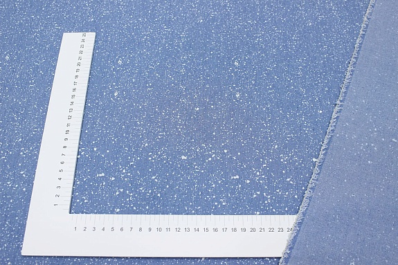 Джинсовая ткань "Брызги на голубой джинсе", ш.1.45м, хл-85%, п/э-15%, 135гр/м.кв