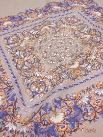 Перкаль "Илона" (Гол.платок 75*81см) цв.св.бежево-кофейный, СОРТ2, ш.1.5м, хл-100%, раппорт 81см