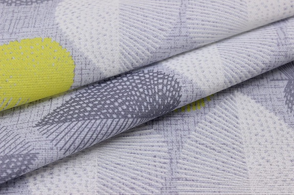 Мерный лоскут(ткань в отрезах) - Рогожка "Геометрические листочки", ш.1.5м, хлопок-100%, 160гр/м.кв