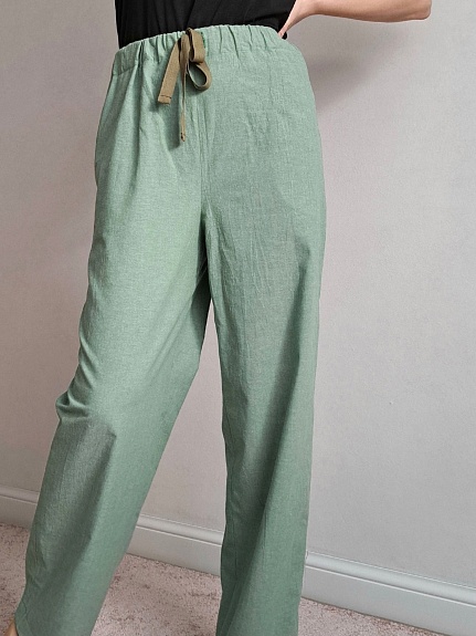 Домашние брюки из вареного хлопка