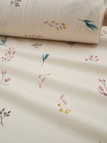 Перкаль "Утренний гербарий" (на суровом), ш.2.2м, хлопок-100%, 100гр/м.кв