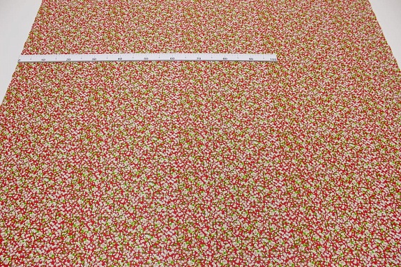 Бязь "Ромашка луговая", цв.красный, ш.1.5м, хлопок-100%, 140гр/м.кв