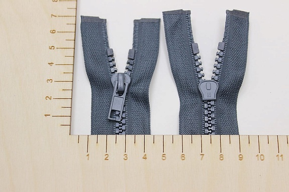 Молния тракторная №5 цв.темно-серый с оттенком морская волна, 65см