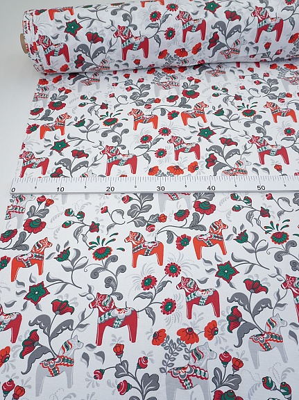 Рогожка "Городецкая лошадка", ш.1.5м, хлопок-100%, 165гр/м.кв