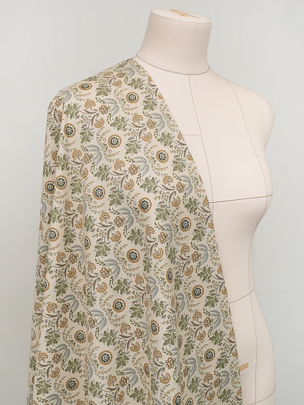 Сатин "Сказочный росточек" цв.св.бежево-молочный, ш.2.35м, хлопок-100%, 110гр/м.кв