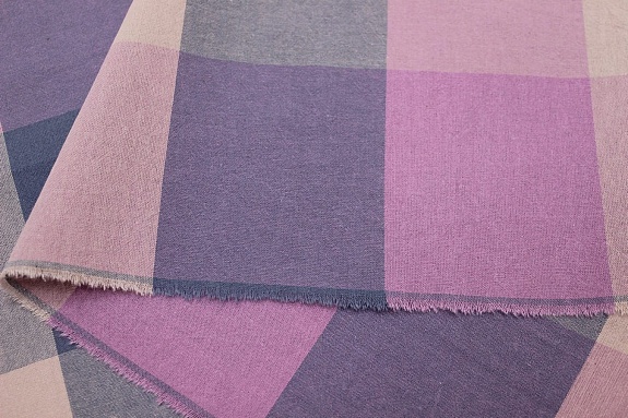 Вареный (стираный) хлопок "Цветная клетка (8.2*9.2см)", ш.2.5м, хлопок-100%, 115гр/м.кв