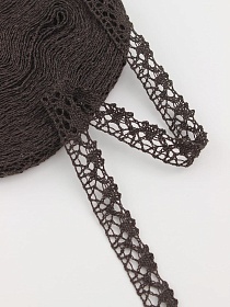 Кружево цв.темный шоколад, ш.15мм, хлопок-90%, п/э-10%, 10м, рис.016/10